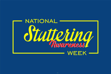 national stuttering awareness week. Holiday concept. Template for background, banner, card, poster with text inscription. Vector EPS10 illustration