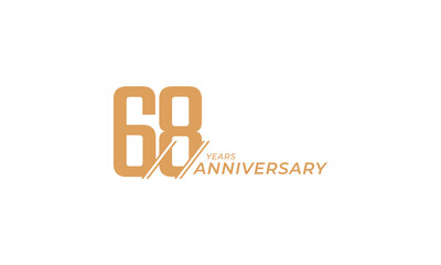 68 Year Anniversary Celebration Vector. Happy Anniversary Greeting Celebrates Template Design Illustration