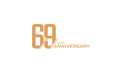 69 Year Anniversary Celebration Vector. Happy Anniversary Greeting Celebrates Template Design Illustration