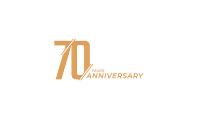 70 Year Anniversary Celebration Vector. Happy Anniversary Greeting Celebrates Template Design Illustration