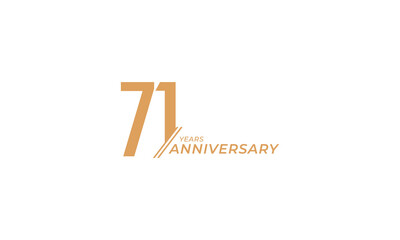 71 Year Anniversary Celebration Vector. Happy Anniversary Greeting Celebrates Template Design Illustration