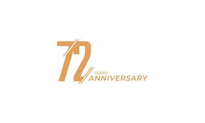 72 Year Anniversary Celebration Vector. Happy Anniversary Greeting Celebrates Template Design Illustration