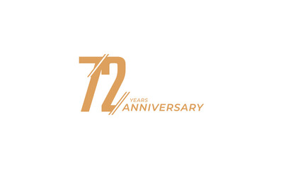 72 Year Anniversary Celebration Vector. Happy Anniversary Greeting Celebrates Template Design Illustration
