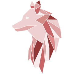 red origami wolf