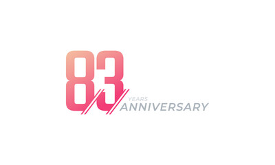 83 Year Anniversary Celebration Vector. Happy Anniversary Greeting Celebrates Template Design Illustration