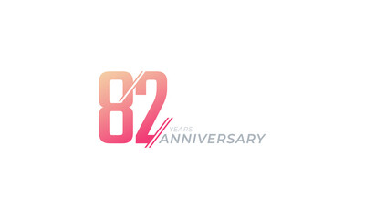 82 Year Anniversary Celebration Vector. Happy Anniversary Greeting Celebrates Template Design Illustration