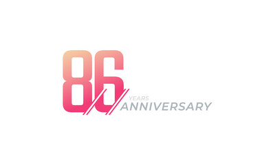 86 Year Anniversary Celebration Vector. Happy Anniversary Greeting Celebrates Template Design Illustration