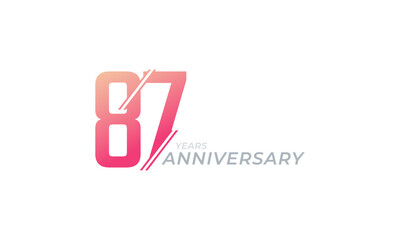 87 Year Anniversary Celebration Vector. Happy Anniversary Greeting Celebrates Template Design Illustration