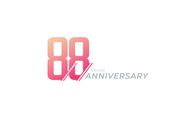 88 Year Anniversary Celebration Vector. Happy Anniversary Greeting Celebrates Template Design Illustration