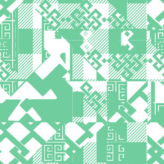 Abstract seamless Grunge pattern with linear shabby textured background. Geometrical texture wall. Endless print with grungy element. Shabby rough surface. Grungy triangles backdrop for sport textile