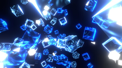 キューブ キラキラ 透明 青 [別Verあり]