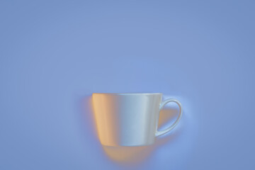 Blank iridescent white ceramic mug