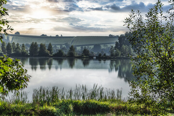 Lake Drachensee in Furth in Wald, bavarian forest