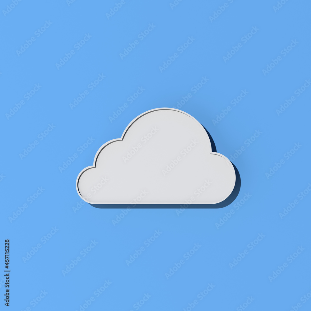 Aufkleber illustration of cloud computing concept design, 3d rendering.