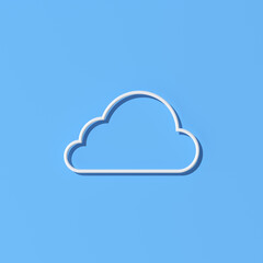 Illustration of cloud computing concept design, Outline style. 3d rendering.