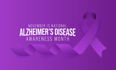 Alzheimer's Disease awareness month is observed every year in November, it is a progressive disease, where dementia symptoms gradually worsen over a number of years. Vector illustration