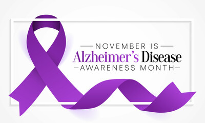 Alzheimer's Disease awareness month is observed every year in November, it is a progressive disease, where dementia symptoms gradually worsen over a number of years. Vector illustration - obrazy, fototapety, plakaty