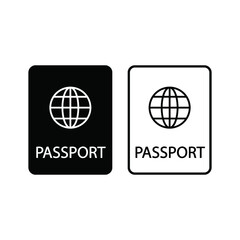 Passport icon. International passport icon. Travel and vacations