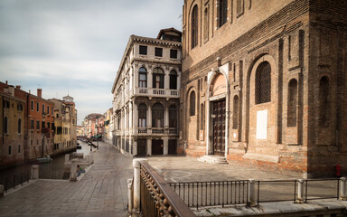  VENICE, ITALY - SEPTEMBER 202!: The Scuola Grande della Misericordia and Fondamente della Misericordia in Venice