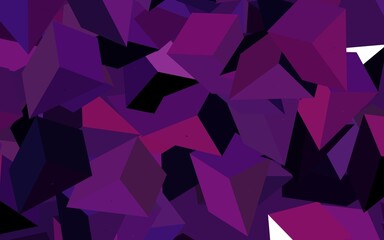 Obraz premium Dark Purple, Pink vector backdrop with lines, triangles.
