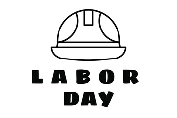 Labor Day doodle art design hand outline building