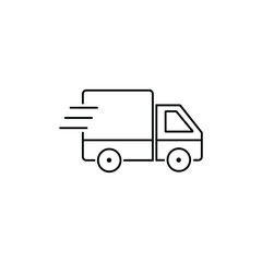 Illustration of van thin line icon design .Delivery van.Logistics line icon, transportation, delivery