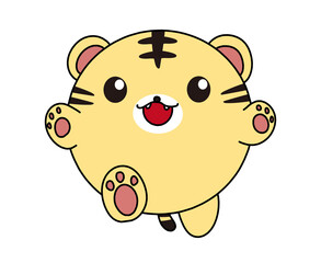 まんまるなトラのイラスト