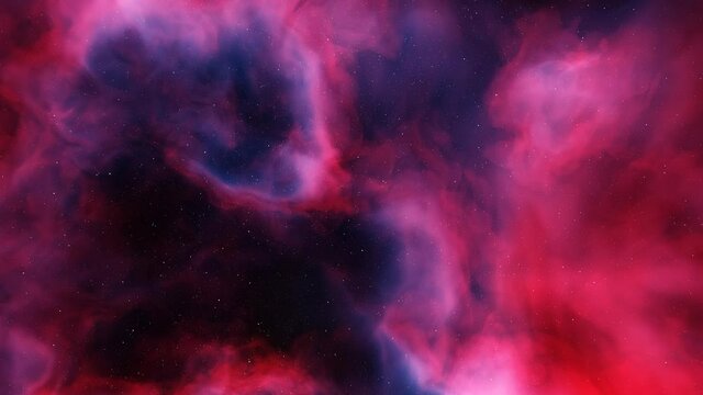 flying through glowing nebula
