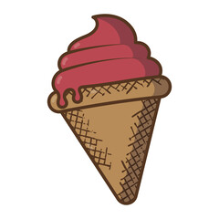 Isolated ice cream cartoonish icon