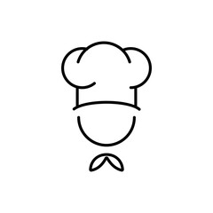 Chef in a cooking hat logo. Kitchen simple icon