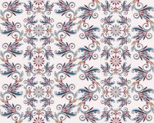 Seamless vintage borders. Traditional East style, ornamental floral elements. - 457119032