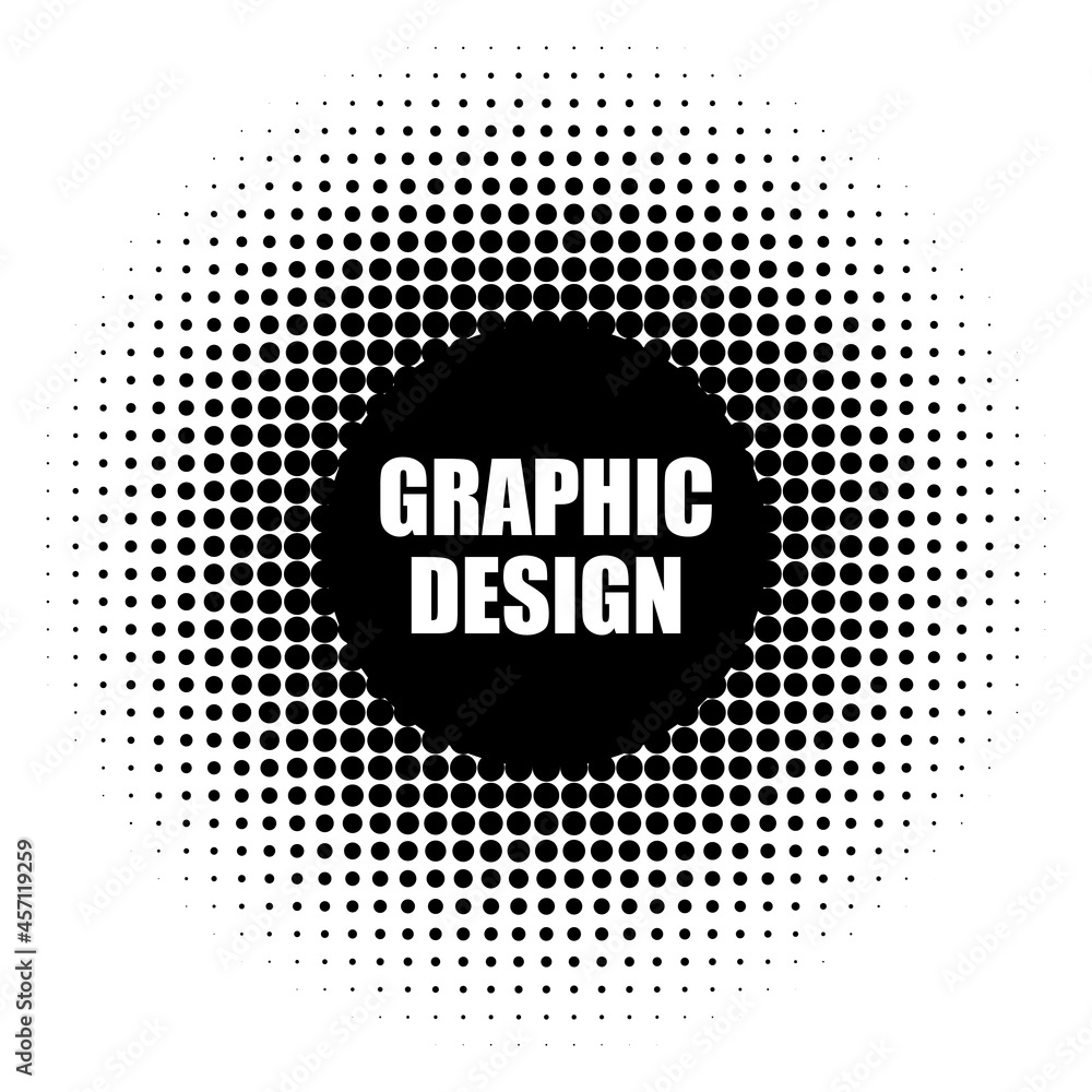 Poster halftone circle in pop art style. design element. vector illustration.