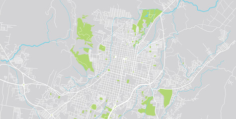 Urban vector city map of Santa An, California , United States of America