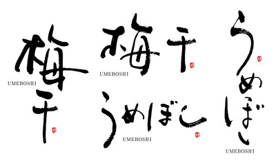 梅干　うめぼし　筆文字　デザイン書　料理シリーズ