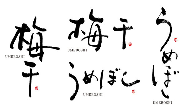 梅干　うめぼし　筆文字　デザイン書　料理シリーズ