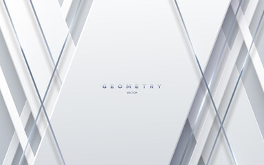 Obraz premium Abstract white background with silver glowing strings.