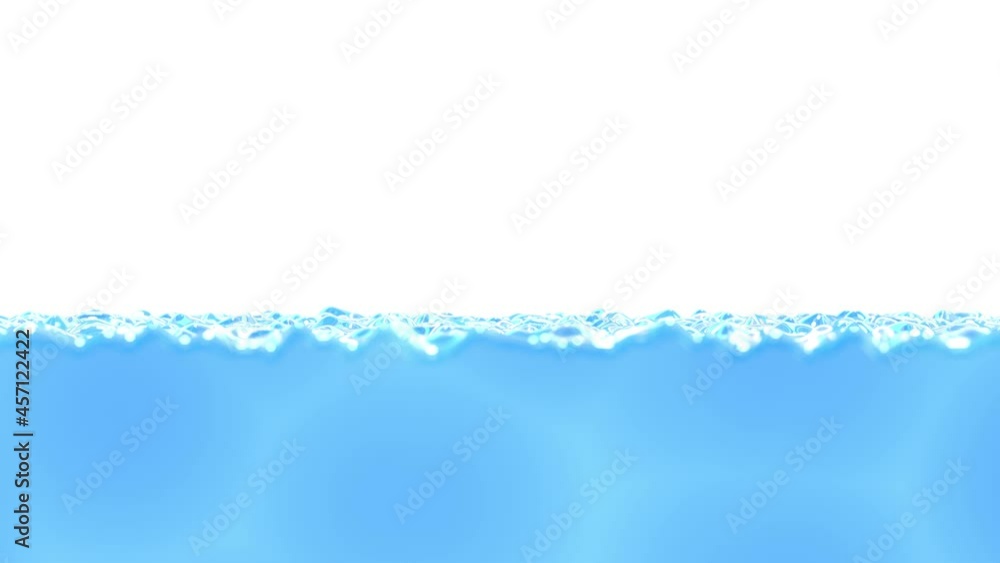 Poster realistic looping 3d animation of the waving blue water with caustics rendered in uhd with alpha mat