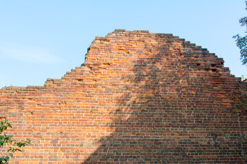 Yaroslavl. Russia. September 20, 2020. Red brick wall in loft style for background.