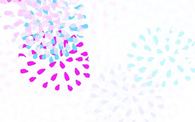 Light Pink, Blue vector background with abstract shapes.
