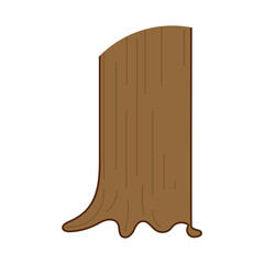Isolated wooden log flat icon