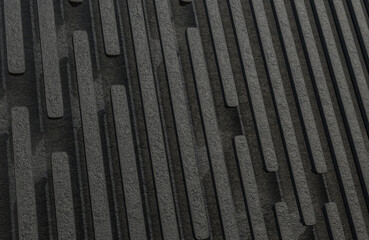 Abstract Black rock battens background grunge texture style.,3d model and illustration.
