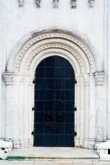 Fototapeta na wymiar Suzdal, Russia, May 1, 2021. The front door of an Orthodox church.