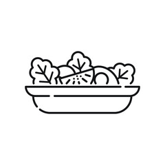 Vegetable salad line icon, concept sign, outline