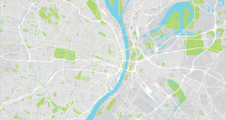 Urban vector city map of St Louis, California , United States of America - obrazy, fototapety, plakaty