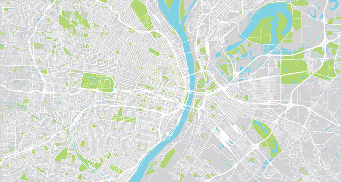 Urban vector city map of St Louis, California , United States of America