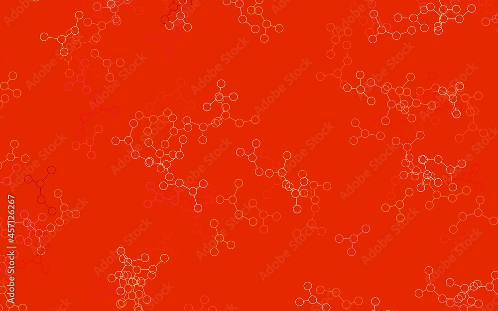 Poster light red, yellow vector template with artificial intelligence structure.