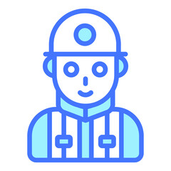 indian soldier blue outline icon, isolated vector design
