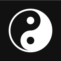 Ying yang icon on grey background