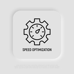 Speed optimization thin line icon. Modern vector illustration.