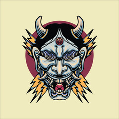 japan demon illustration vector design